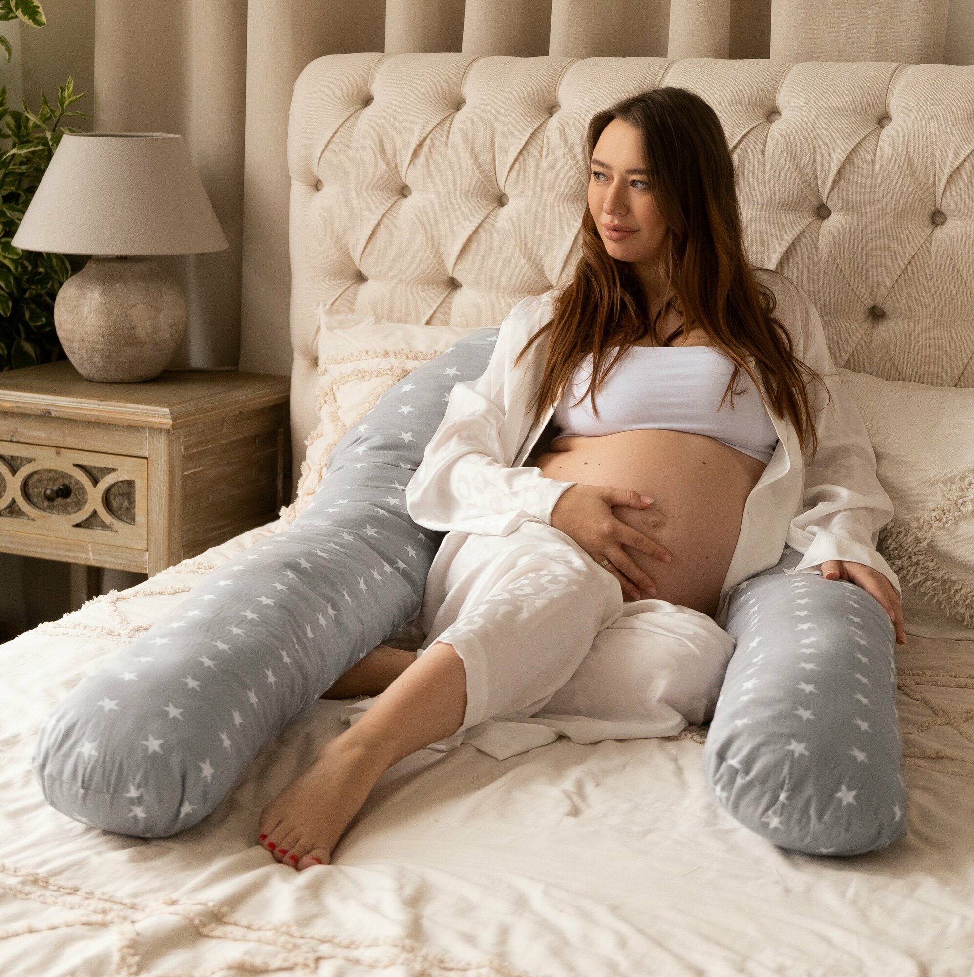 Подушка для беременных и кормящих U 340 Серая