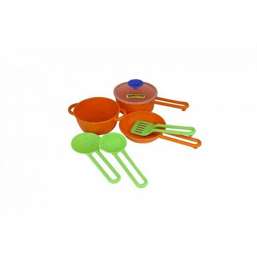 ролевые игры полесье забавная тележка набор детской посуды Набор детской посуды Поварёнок №1 6 предметов, 4 набора