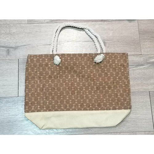 Сумка пляжная , фактура бархатистая, коричневый