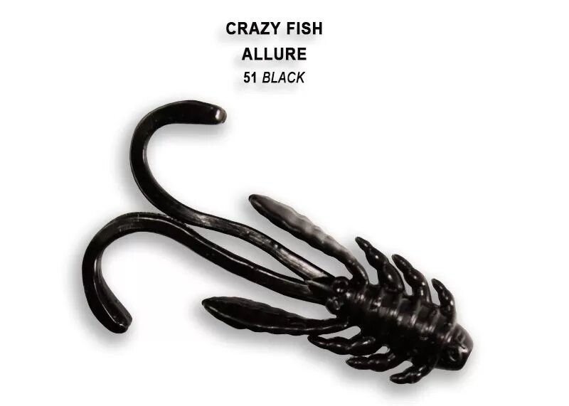 Силиконовая приманка мягкая съедобная Crazy Fish Allure 1.6" 40 мм 23-40-51-6 8 шт.