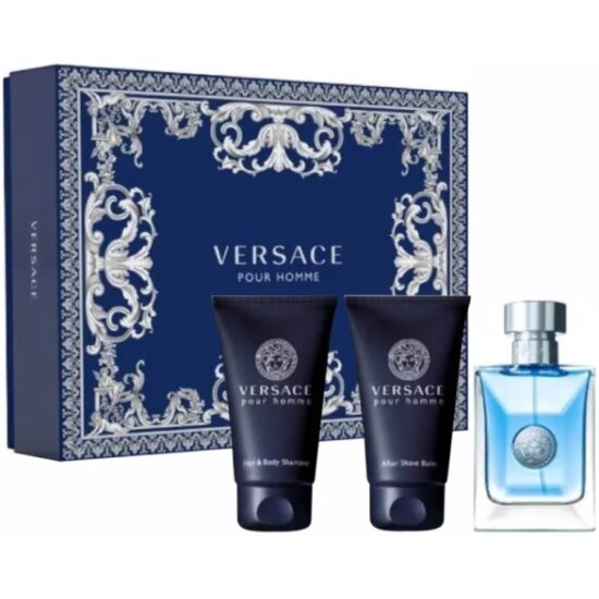 Подарочный набор Versace Pour homme туалетная вода, шампунь, бальзам после бритья