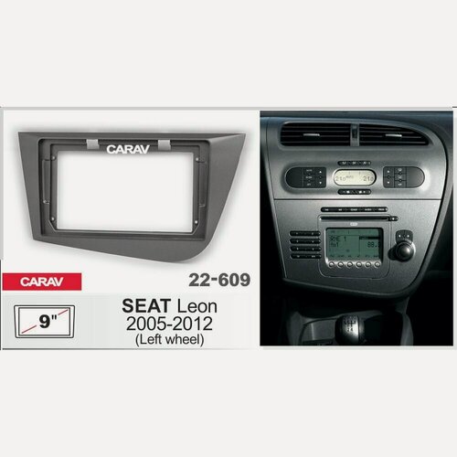 Изображение товара Переходная рамка 9" Android для SEAT Leon 2005-2012 (руль слева) CARAV 22-609
