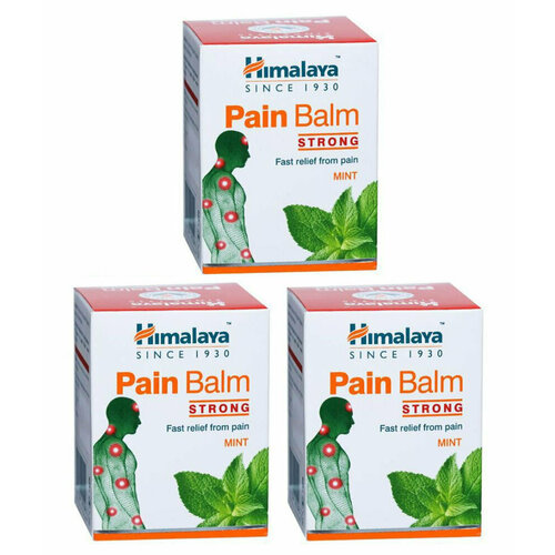 Бальзам Пэйн балм Стронг (Pain balm strong Himalaya Herbals) при мышечной и головной боли, при простуде и радикулите, 3х10 г