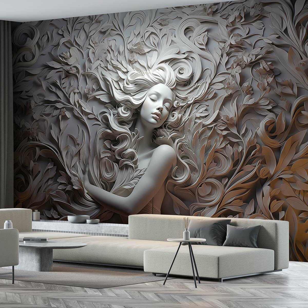 Фотообои флизелиновые с виниловым покрытием VEROL "Барельеф", 500х283 см, моющиеся обои на стену, декор для дома