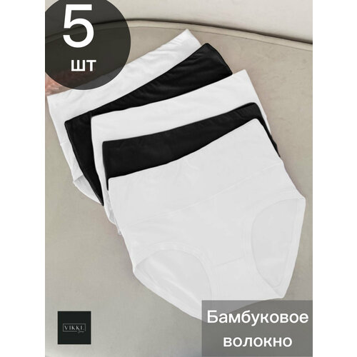 фото Трусы vikki., 5 шт., размер 48-50, белый, черный