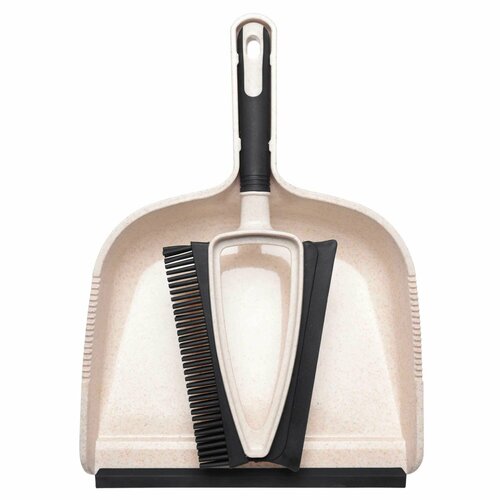 Щетка для мусора с совком-скребком 32 см резинапластик черно-бежевая Black clean new 699₽