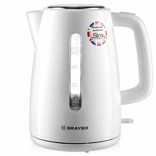 Чайник электрический BRAYER 1058BR-WH пластик 2 л 2200 Вт белый 337200₽
