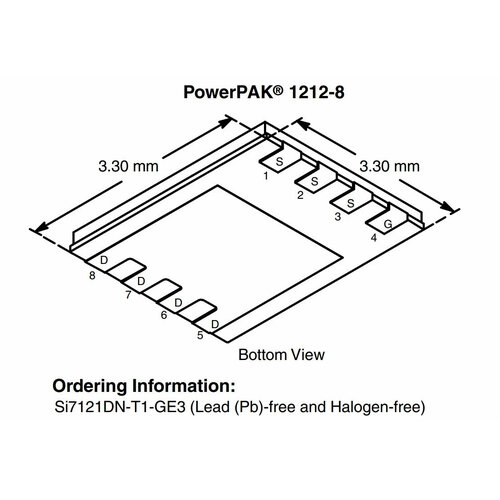 Микросхема SI7121DN-T1-GE3 P-Channel MOSFET 30V 16A POWERPAK-1212-8 микросхема sisa14dn t1 ge3 n channel mosfet 30v 20a