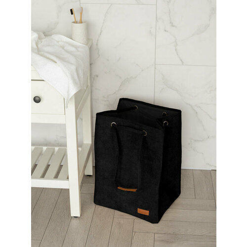 Корзина для белья DeNASTIA вельвет 35x30x50см цвет черный 1685₽
