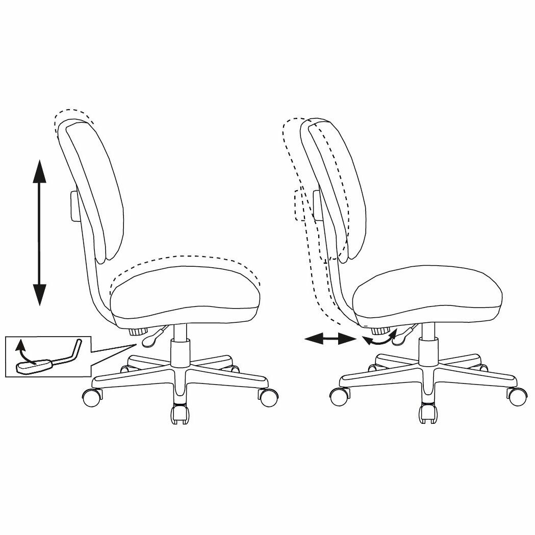 Кресло детское Бюрократ CH-W204NX, на колесиках, ткань, голубой [ch-w204nx/stick-bl] - фото №9