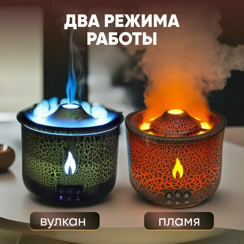 фото Увлажнитель воздуха для дома вулкан. настольный и напольный, ультразвуковой, портативный с подсветкой, аромадиффузор, ночник.
