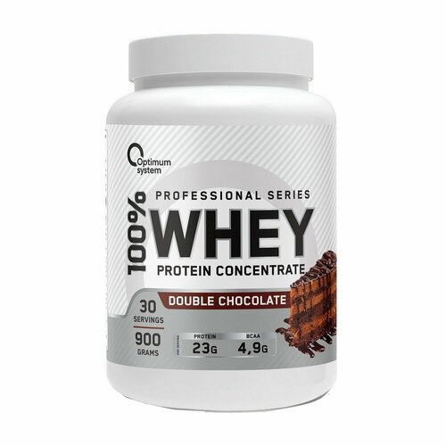 Optimum System 100% Whey Protein 900 гр (Optimum System) Двойной шоколад optimum system 100% whey protein 900 гр optimum system тропические фрукты