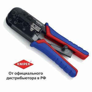 Пресс-клещи обжимные KNIPEX для штекеров типа RJ 2 гнезда, RJ 11/12 (6-pin), RJ 45 (8-pin), 190 мм KN-975110