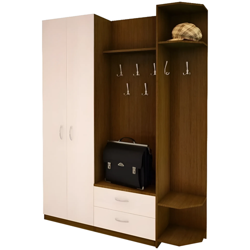 Прихожая Антре-5 с угловым элементом дуб молочный и ноче экко 21250₽