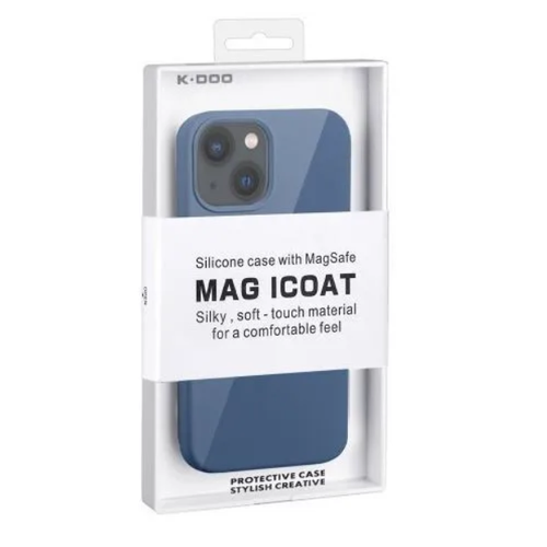 Ультратонкий силиконовый чехол с MagSafe K-DOO Mag iCoat на iPhone 13 Pro, синий