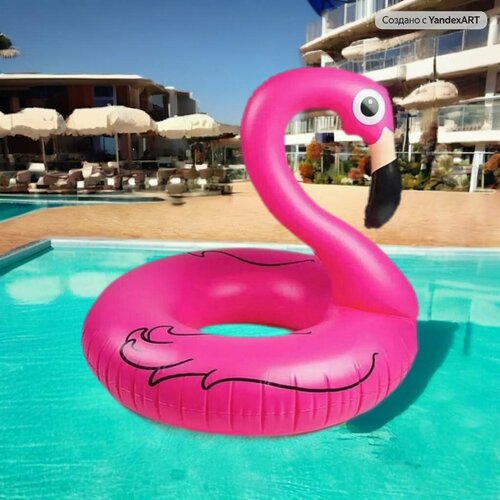 Надувной фламинго 80 см. Круг для плавания надувной фламинго розовый.