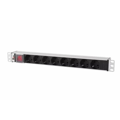 Блок розеток Rem-10 без шнура с выкл 8 Schuko вход IEC 60320 C14 10A алюм 19 4551₽