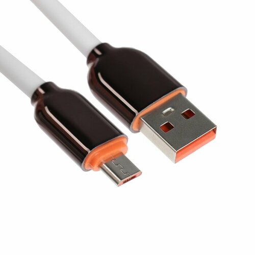 Кабель MicroUSB - USB, 2.4 A, оплётка PVC, 1 метр, белый кабель micro usb ubik um04w 2a длина 1 метр пвх белый