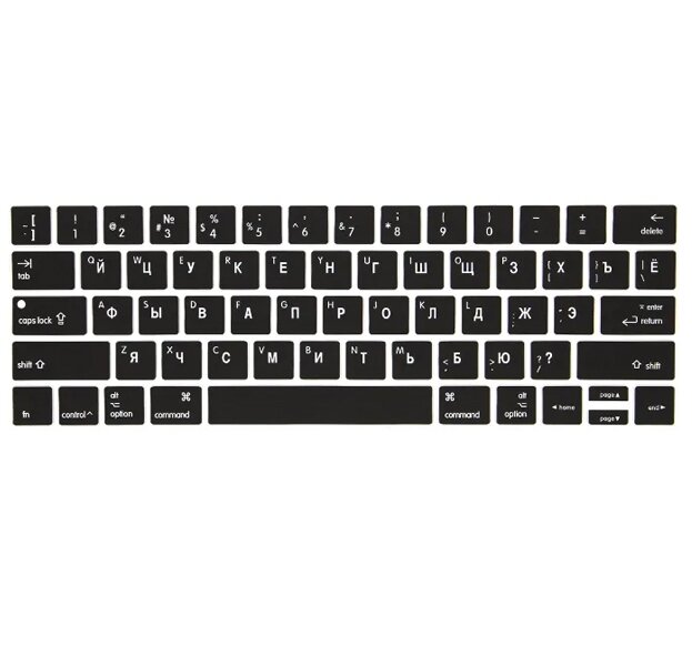 Черная силиконовая накладка на клавиатуру для Macbook Pro 13/15 2016 – 2019 с Touch Bar (US)