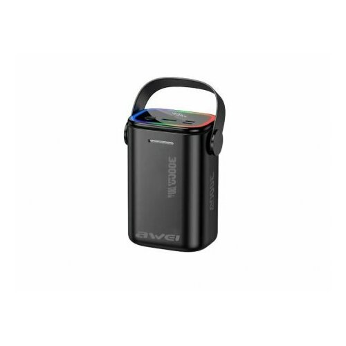 Портативный аккумулятор для ноутбуков/смартфонов Awei P15K, 30000 mAh, PD 100W, LED display, Черный черный