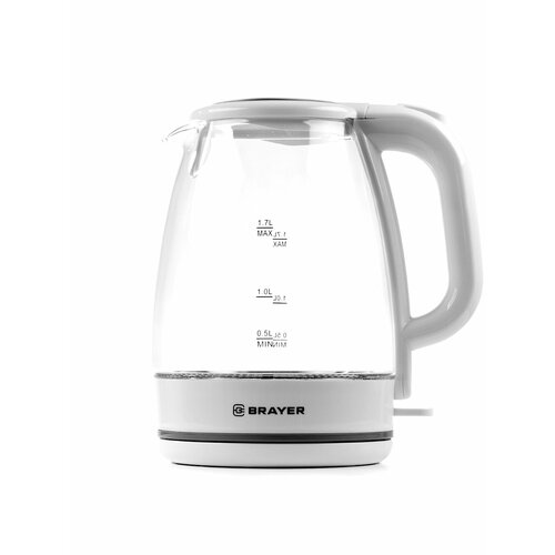 Чайник электрический 17Л 2200ВТ диск стекло встроен фильтр БЕЛ BRAYER 439500₽