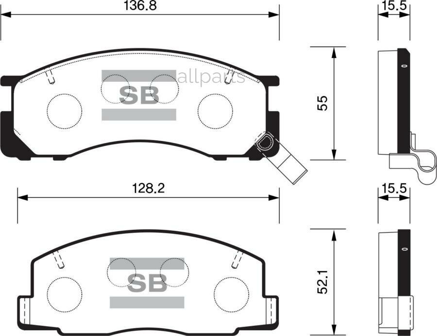 SANGSIN BRAKE SP2035 Колодки тормозные дисковые, передние
