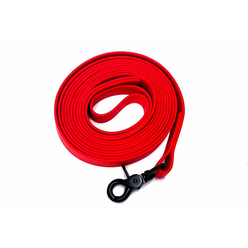 Поводок из биотана красный 2,4-2,7 мм х 19 мм карабин рычажный черный 64 мм 3 м