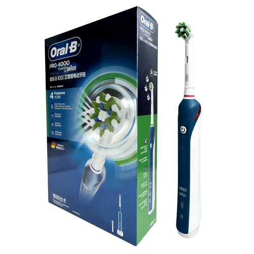 Ультразвуковая электрическая зубная щетка Oral B Pro 4000 3D Smartseries синий 608400₽