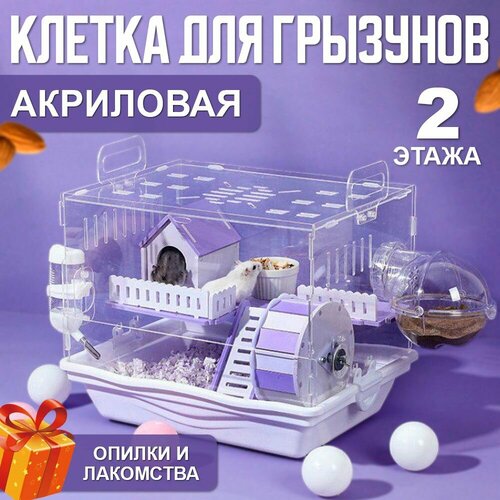 Клетка акриловая WETNOSE , для крыс, мышей и хомячков, уютный развлекательный вольер для мелких животных и грызунов
