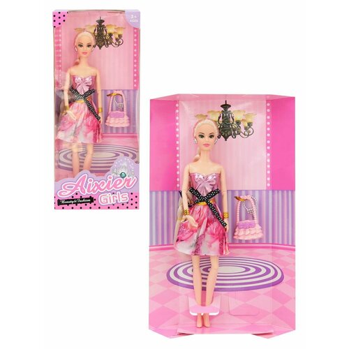 Кукла Aixier Girls 30 см аксессуары в розовом платье с цветами AX168-KR2 695₽