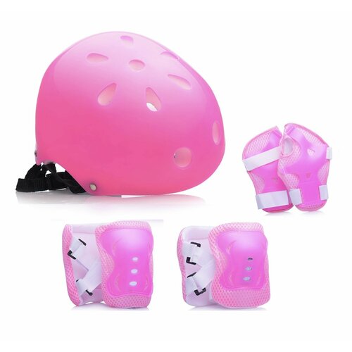 Комплект защиты для катания розовый Спортик илизиум спорт шлем наколенники налокотники защита запястья для роликов скейта самоката
