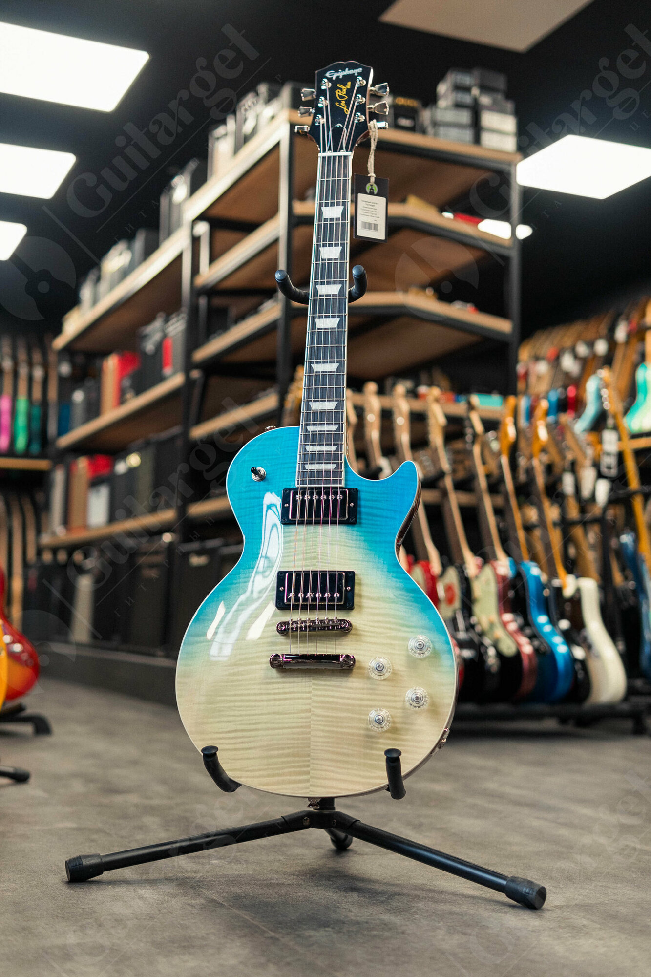 Электрогитара Epiphone Les Paul Modern Figured Caribbean Blue Fade