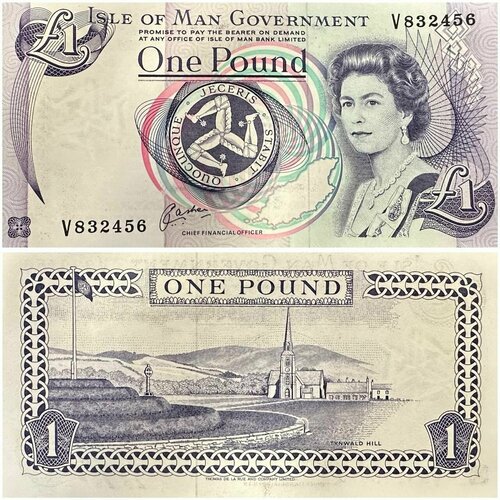 банкнота номиналом 1 фунт 1958 года нигерия vf Банкнота Остров Мэн 1 фунт 1991 года UNC
