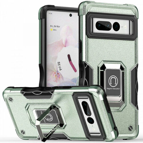 Magnet Ring Противоударный чехол с кольцом под магнитный держатель для Google Pixel 7 Pro google pixel 6 pro case with ring holder kickstand matte back soft bumper hybrid protective cover for google pixel 6 pro