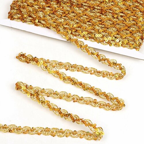 Тесьма отделочная металлизированная шир10 мм цв золото 137 метров 849₽