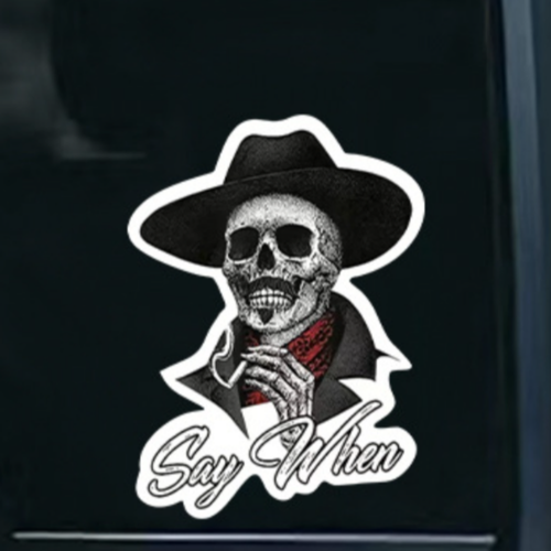 Наклейка на авто скелет