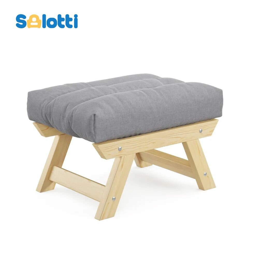 фото Пуфик Salotti европа рогожка Laguna светло-серый