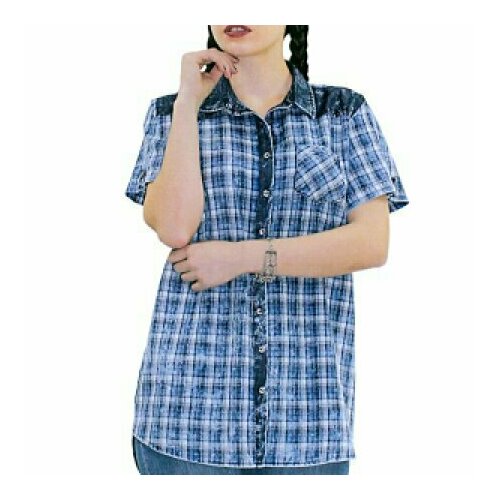 Рубашка размер 48, светло-синий полосатая рубашка женская летняя новая модная брендовая шифоновая рубашка с коротким рукавом свободная и тонкая клетчатая рубашка мален
