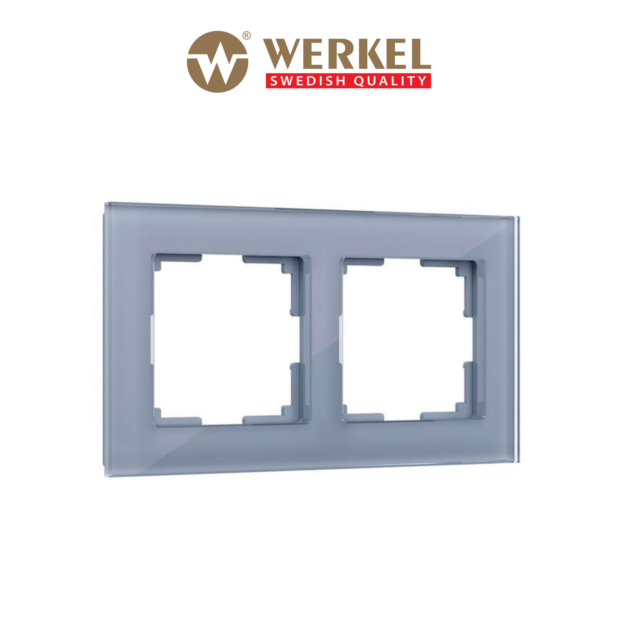 Рамка из стекла на 2 поста Werkel Favorit серый W0021115