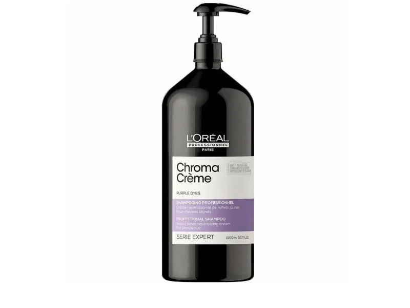 Шампунь-крем с фиолетовым пигментом, для нейтрализации желтизны L'Oreal Professionnel Serie Expert Chroma Creme purple dyes, 1500мл