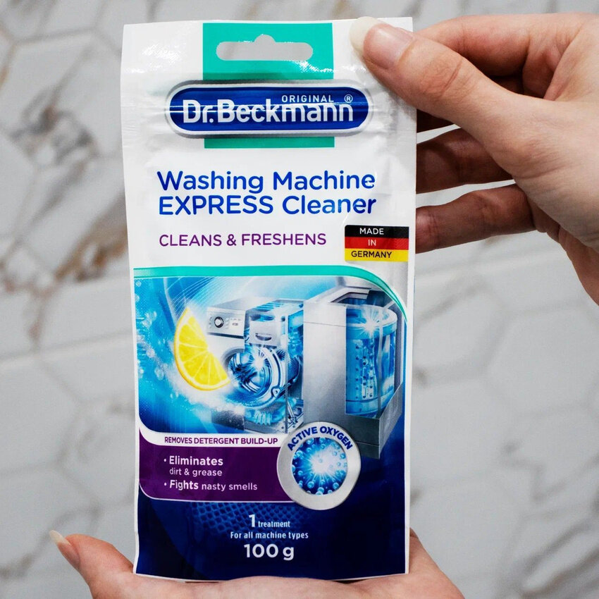 фото Очиститель стиральной машины с ароматом лимона 100 гр Dr.Beckmann Cleans & Freshens, средство для чистки стиральной машины