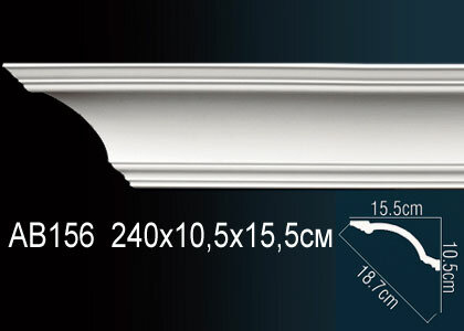 Карниз Perfect потолочный 155x105 мм плинтус полиуретановый под покраску AB 156-1 шт