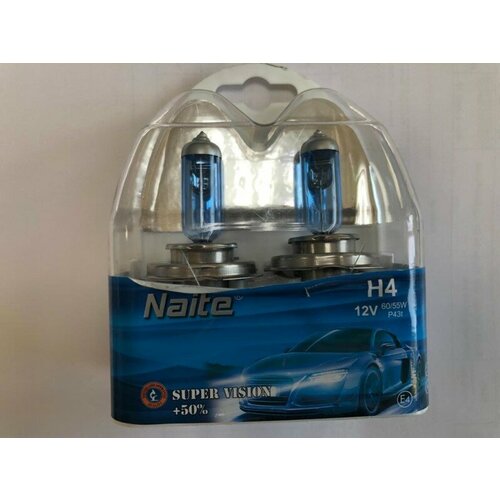 Лампа H4 12V 6055W P43t но набор 50 Super White 1200₽