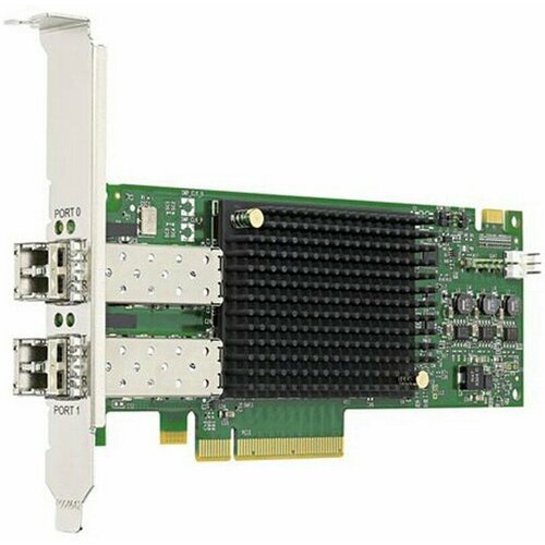 Сетевой адаптер Broadcom Emulex LPe31002-AP (LPe31002-M6) Gen 6 (16GFC), 2-port, 16Gb/s, PCIe Gen3 x8, LC MMF 100m, трансиверы установлены { кабель lenovo lc lc om3 mmf 00mn517 оранжевый