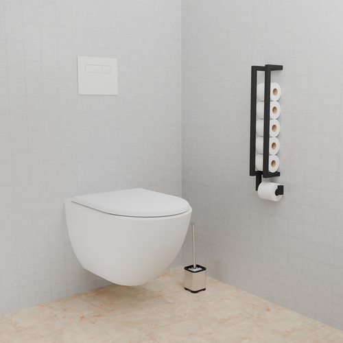 Держатель для туалетной бумаги настенный черный Paper-1