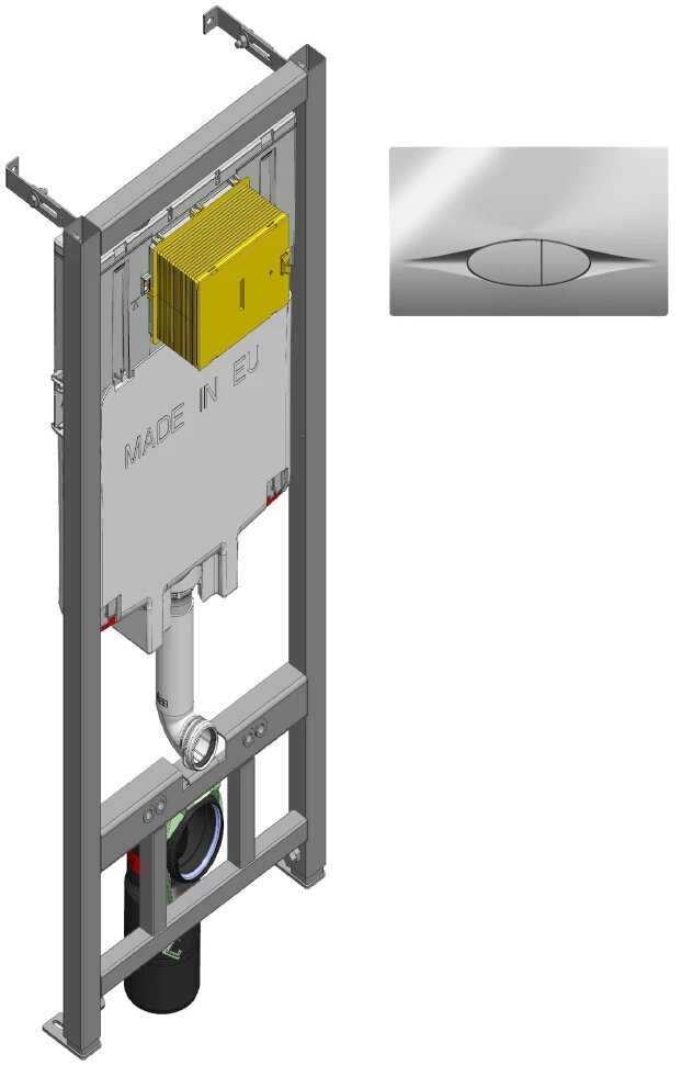 Инсталляция для унитаза Jacob Delafon E21822-CP с кнопкой смыва хром