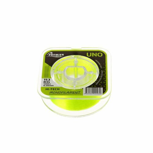 Леска монофильная Premier Fishing Uno, флуоресцентная желтая, нейлон, диаметр 0.35 мм, 100 м, 1 шт