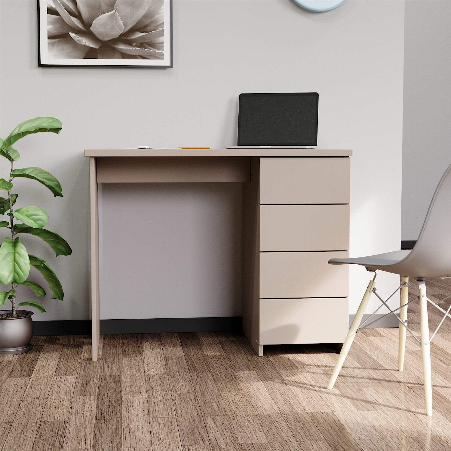 фото Стол письменный Мокко с ящиками школьный, компьютерный игровой стол, рабочий стол для ноутбука 95*50*75