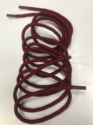 Шнурки 100см круглые бордовые