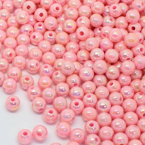 Бусины акриловые круглые розовые Драже диаметр 8 мм 300 шт ВсемБусики 319₽